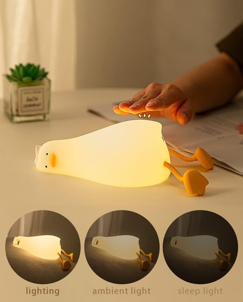 Dimmable Silicone Duck Night Light for Toddler Nursery