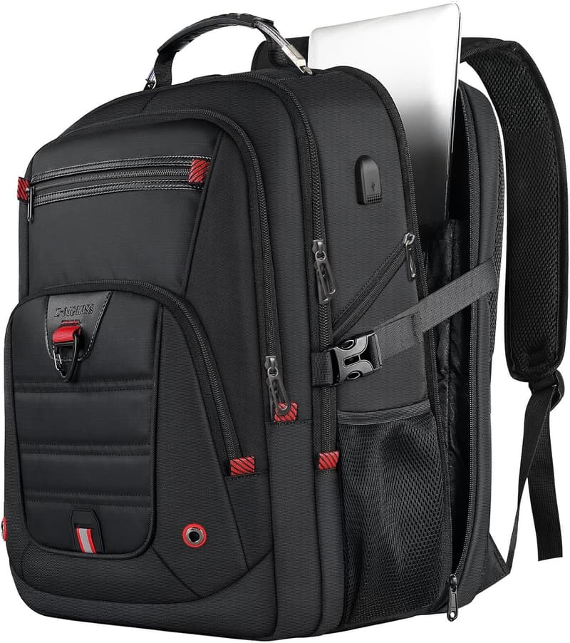 Extra Large 52L Travel Laptop Backpack with USB Port - Water Resistant