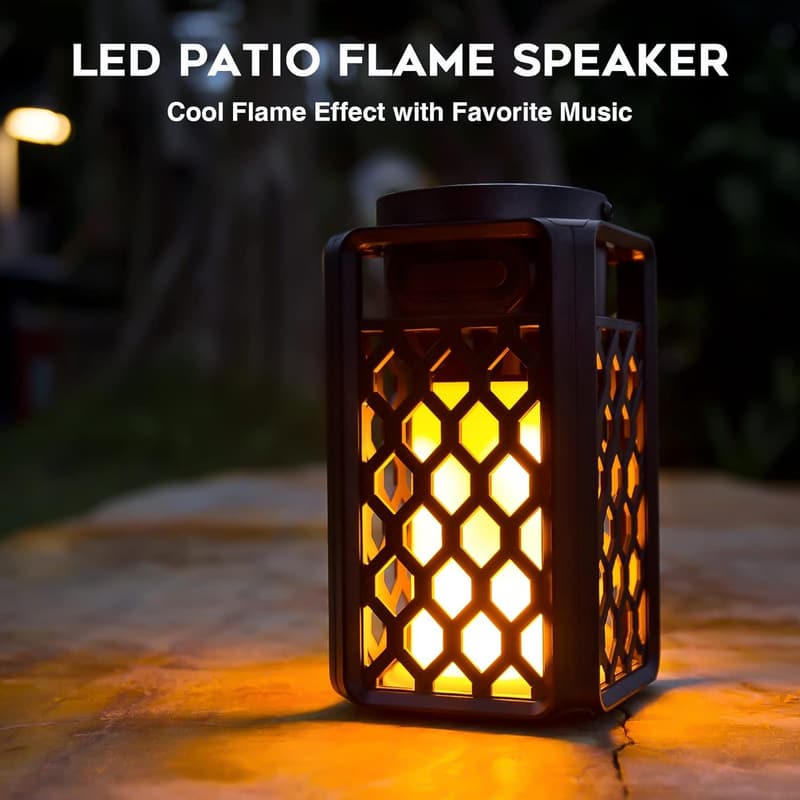 Waterproof Outdoor Bluetooth Speaker with LED Flame Effect