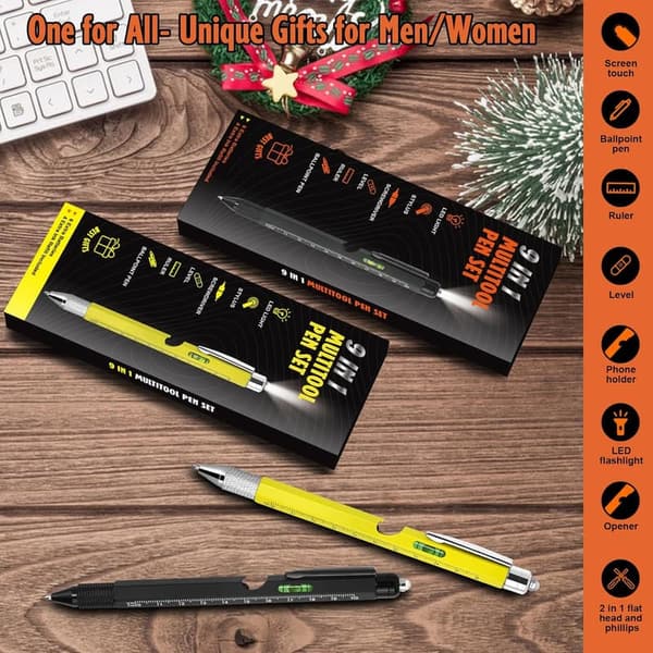 Personalized 9-in-1 Multi Tool Tech Pen for Men