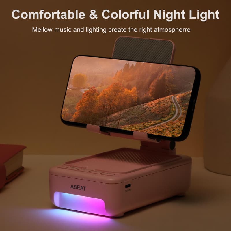 Bluetooth Speaker Phone Stand with LED Light - Great Gift for Men