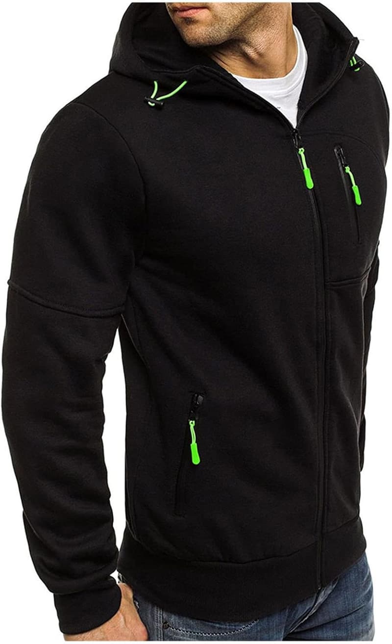 Lightweight Men's Zip-Up Hoodie with Pockets