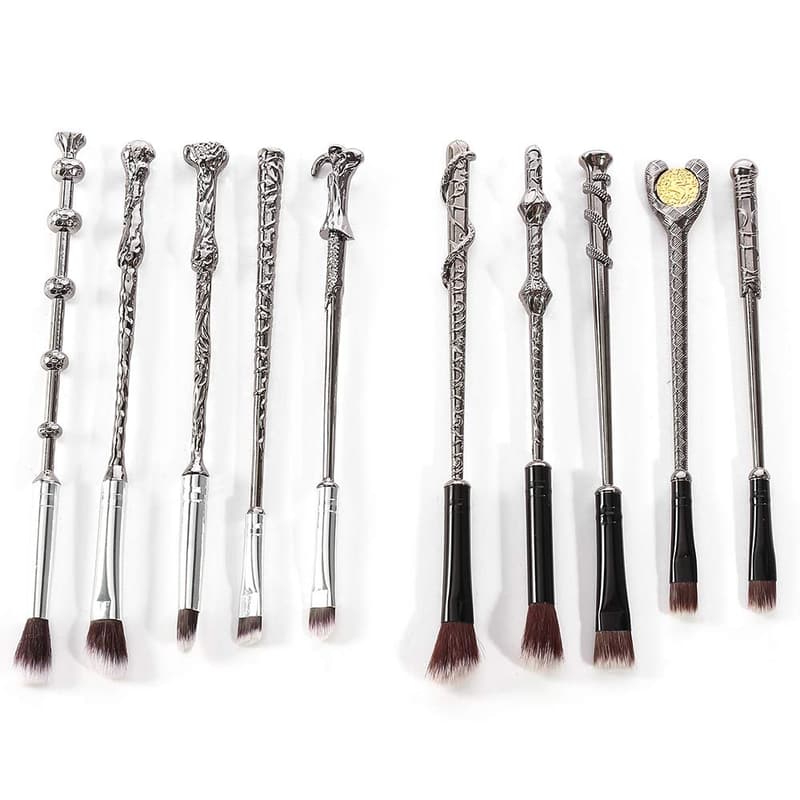 Harry Potter Makeup Brush Set - 10 Wand Brushes for Face