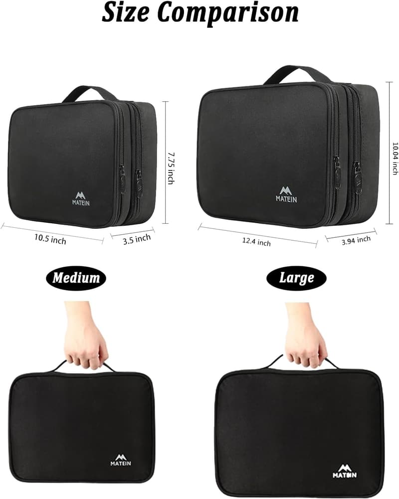 Travel Electronics Organizer Bag for Men - Water Resistant Black