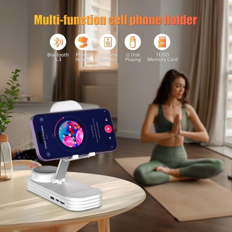 Wireless Bluetooth Speaker Phone Stand for Men - HD Surround Sound