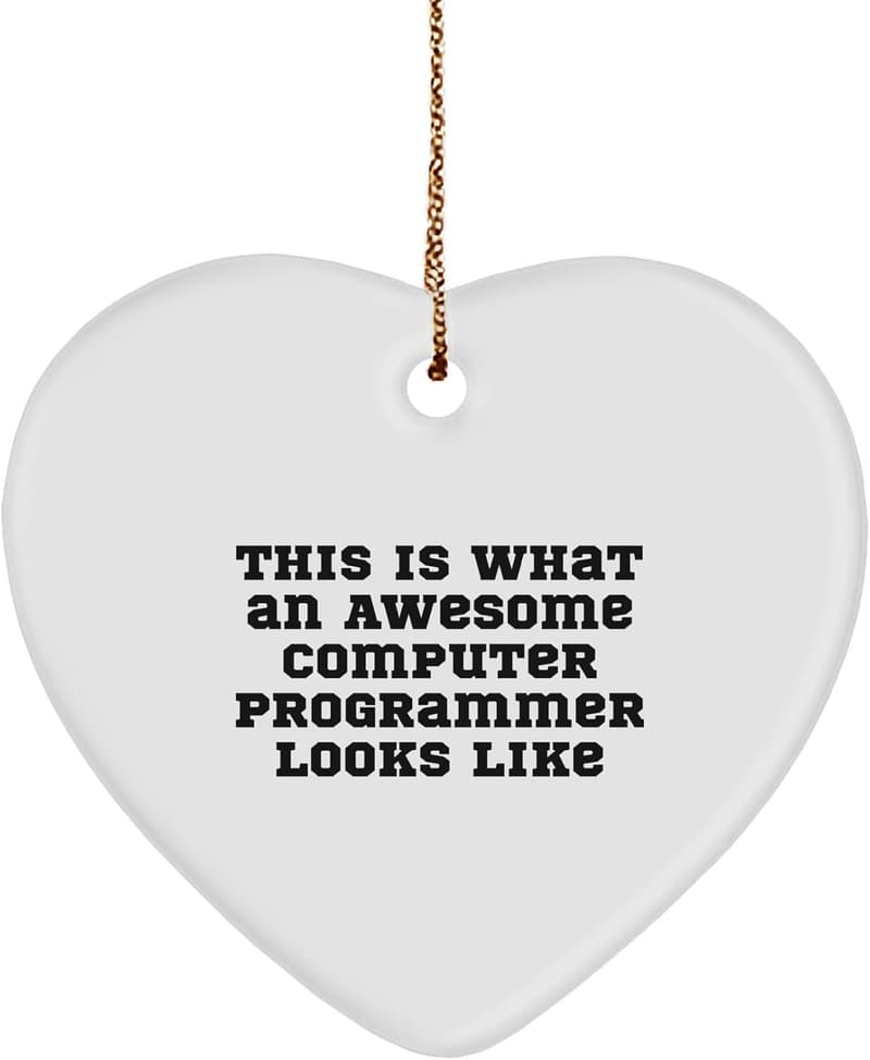 Inspirational Heart Ornament for Programmers - Unique Gift for Him