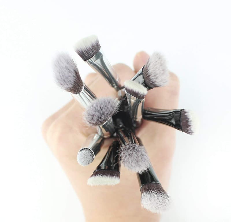 Makeup Brushes Set - 10 Durable Soft Metal Brushes for Face