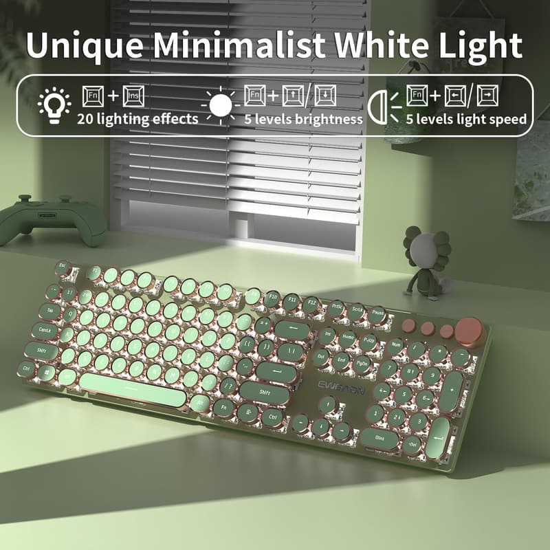 Mechanical Gaming Keyboard with Backlit LED - Pink Switch