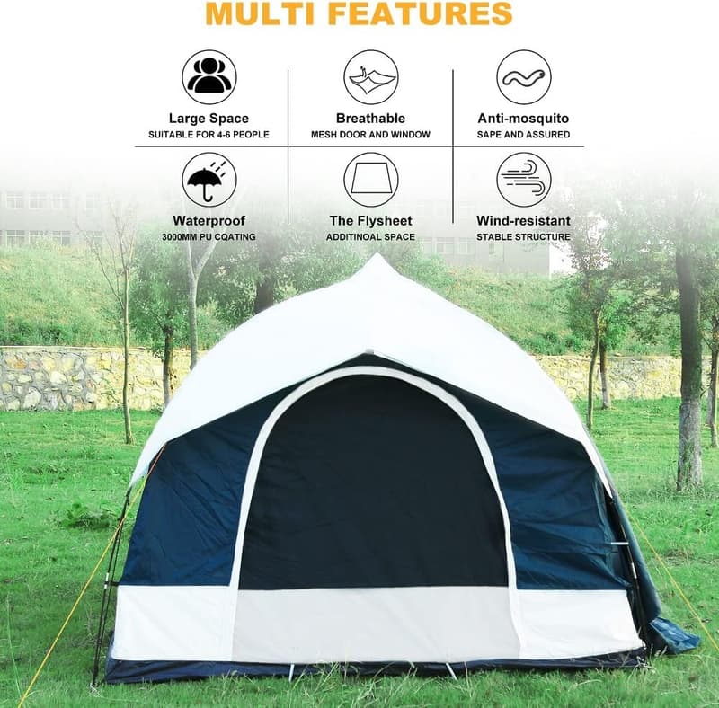 SUV Camping Tent Attachment - Fits 6-8 People, Includes Rainfly
