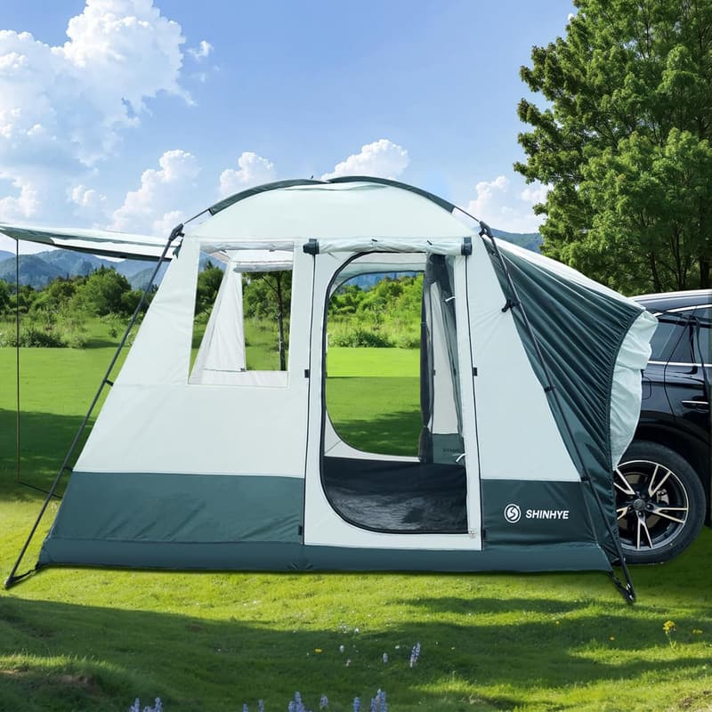 Spacious Waterproof SUV Camping Tent for 5 People, Green