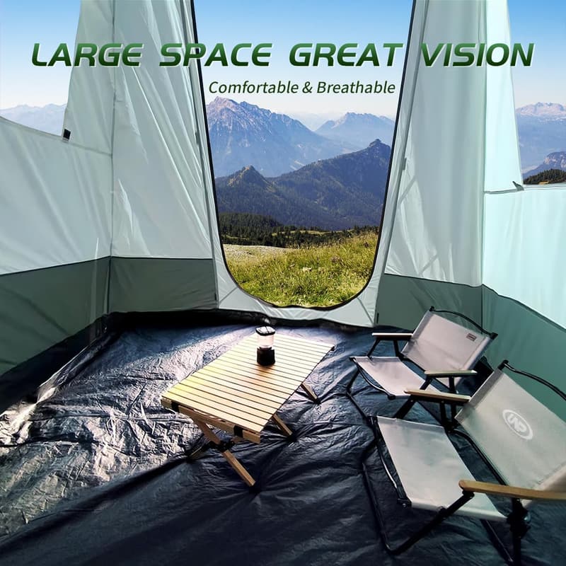 Spacious Waterproof SUV Camping Tent for 5 People, Green