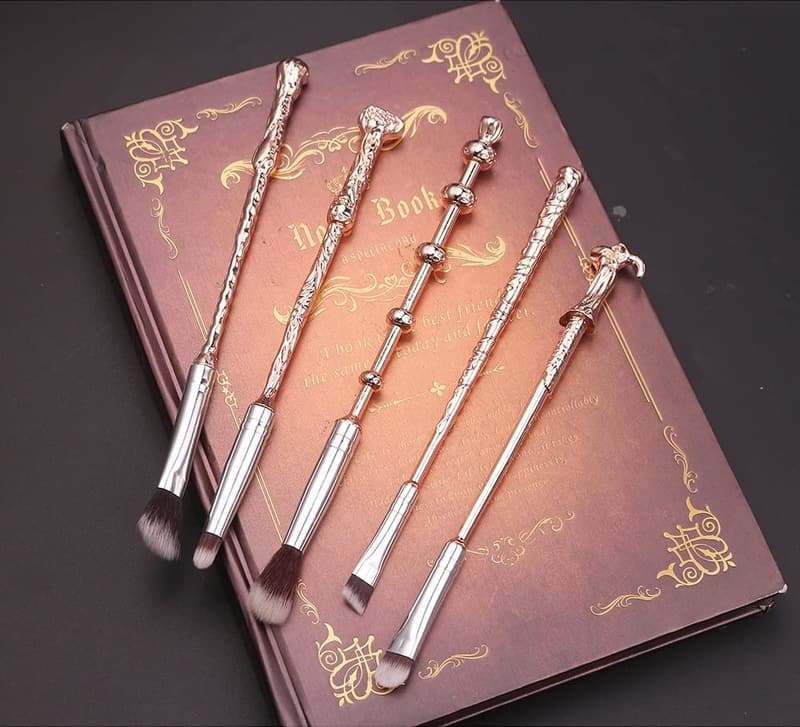 Rose Gold Wizard Wand Makeup Brush Set with Gift Bag