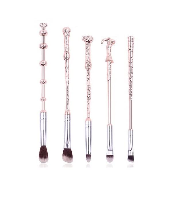 Rose Gold Wizard Wand Makeup Brush Set with Gift Bag