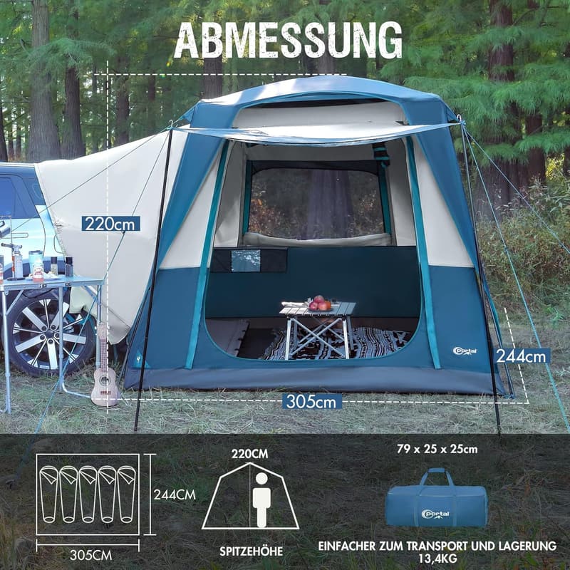 5-Person Water-Resistant SUV Tent for Camping Adventures