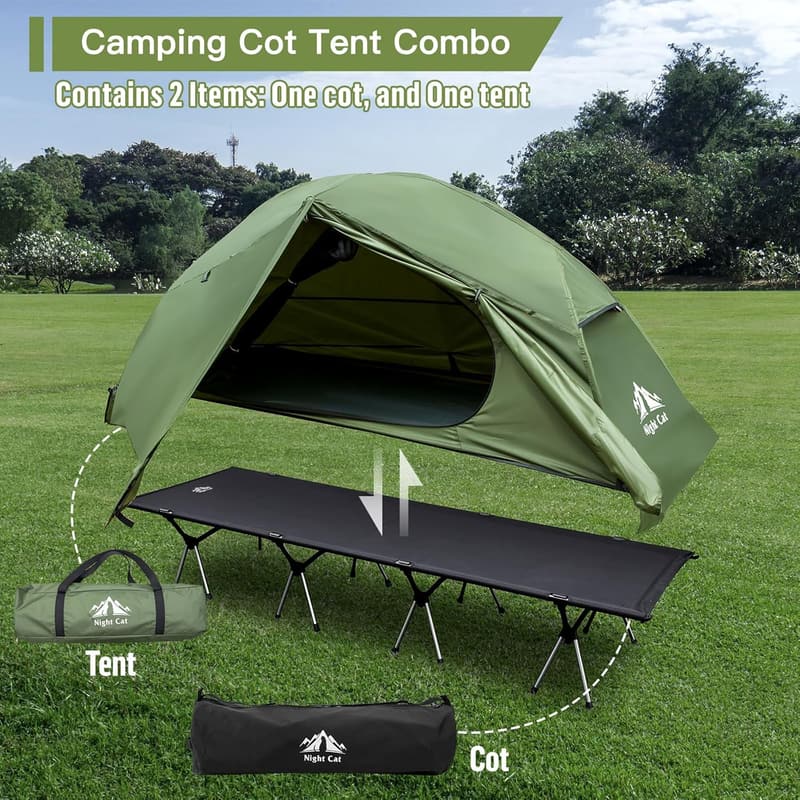Portable Waterproof Camping Cot Tent for Adults