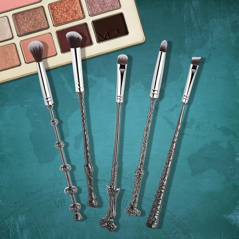 Harry Potter Wand Makeup Brush Set for Women & Girls - 5 Pcs