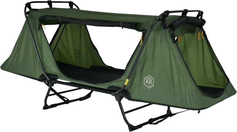 Camping Gear Bundle: Tent Cot, Sleeping Bag & Pad for 1 Person
