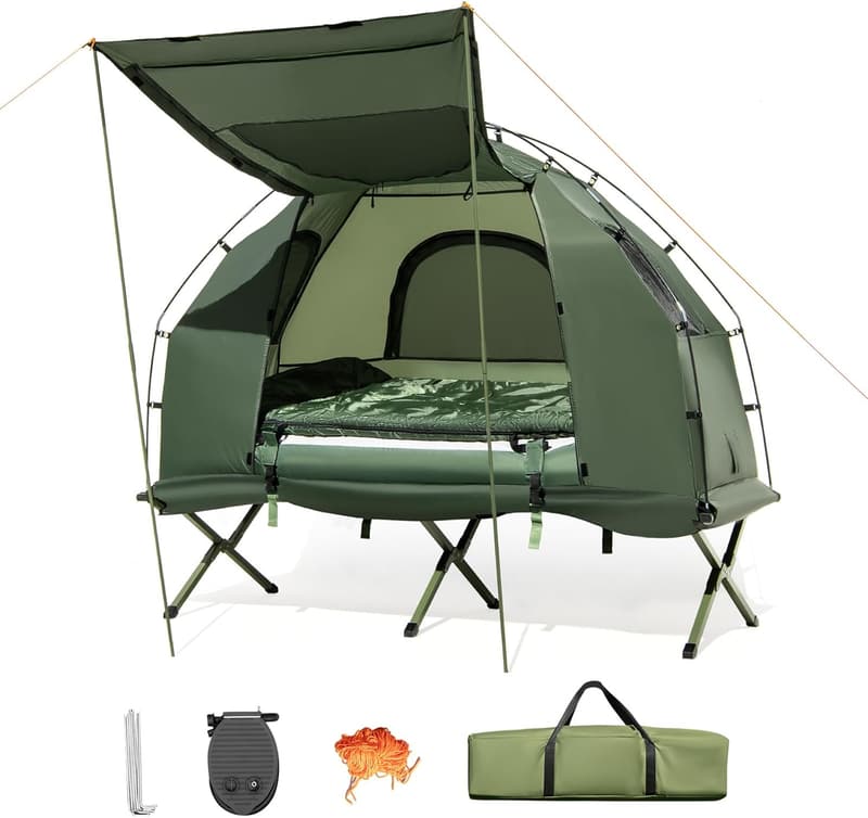 5-in-1 Camping Tent Cot with Air Mattress and Carry Bag