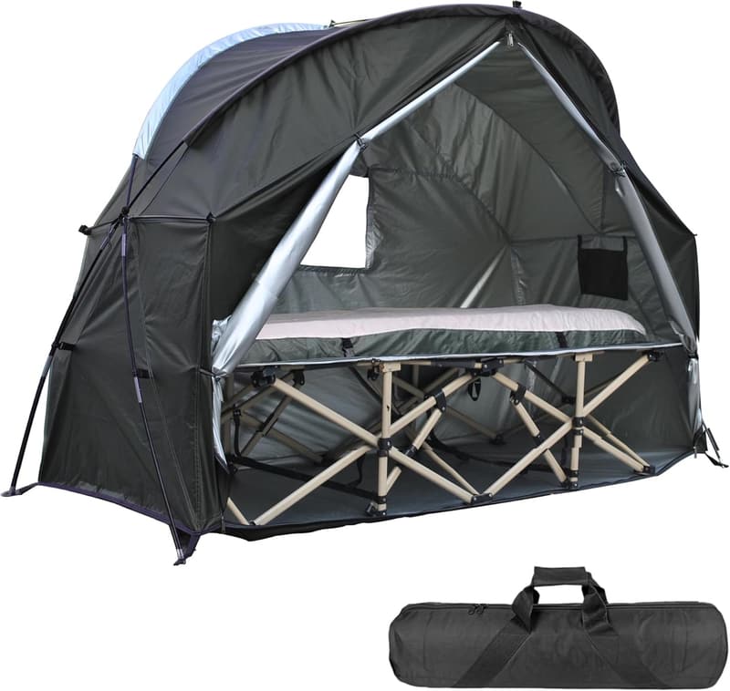 Portable Cot Tent for Solo Camping and Outdoor Relaxation