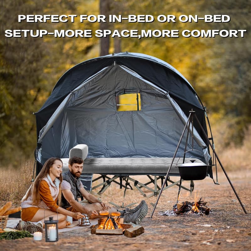 Portable Cot Tent for Solo Camping and Outdoor Relaxation