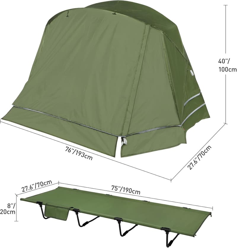 Waterproof Elevated Camping Cot Tent for Adults, 75