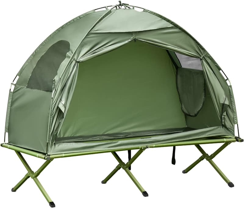 Single Person Camping Cot Tent Combo with Carry Bag