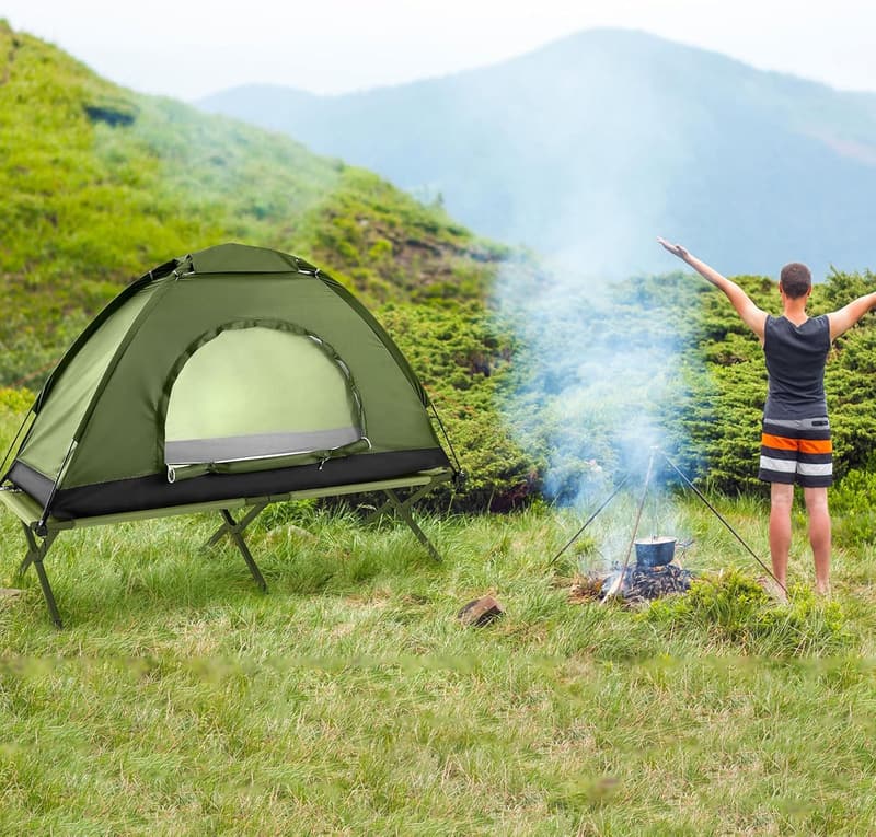 Portable Single Camping Cot Tent for Outdoor Adventures