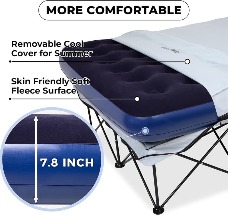 FUNDANGO 2-Person Folding Camping Cot with Cup Holders