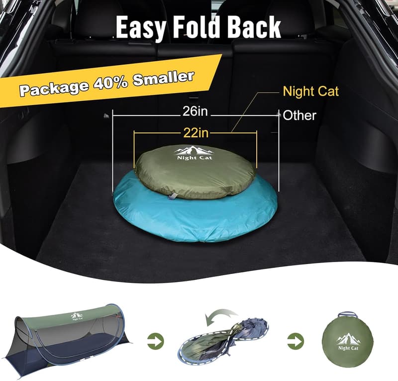 1-Person Pop-up Mosquito Tent with Bug Screen for Camping
