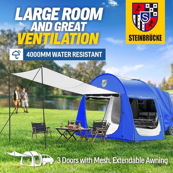 SUV Camping Tent - 1-4 Person, Waterproof, Easy Setup