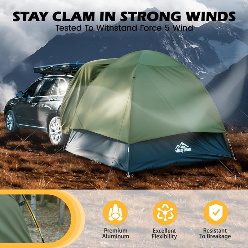 SUV Camping Tent with Rainfly - Waterproof Double Layer Design