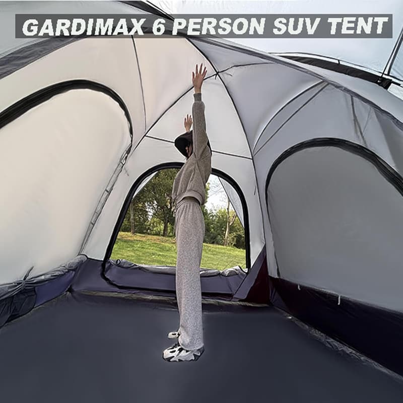 6-Person SUV Camping Tent with Waterproof Rainfly and Storage Bag