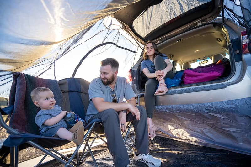 SUV Camping Tent Attachment with Screen & Rainfly for Tailgating
