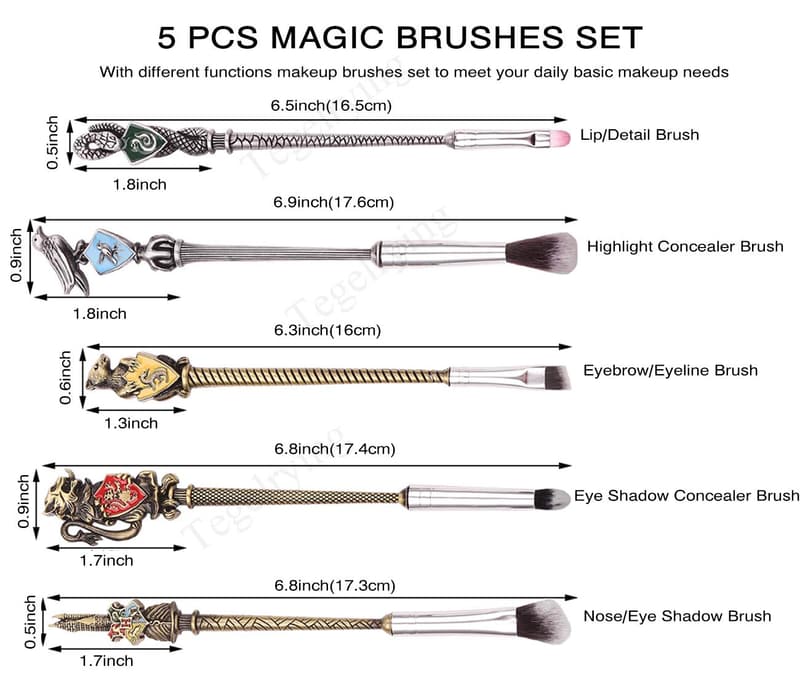 Magic Wizard Wand Makeup Brush Set with Gift Bag for Women