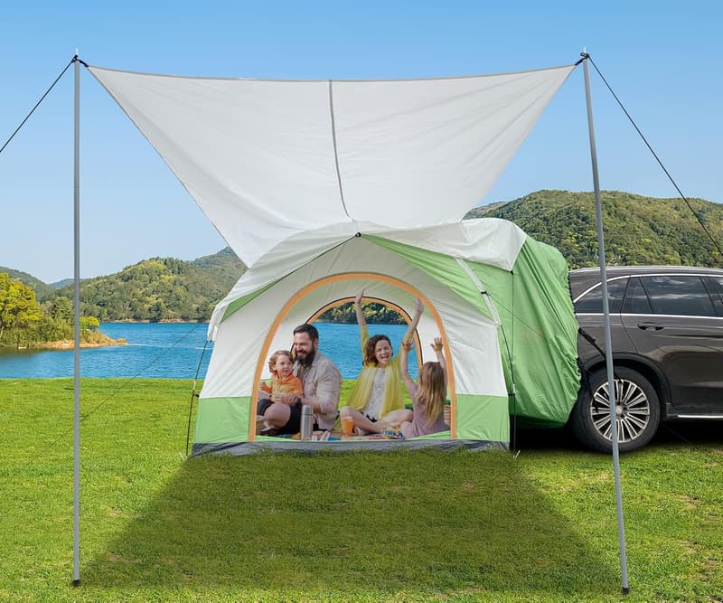 Universal SUV Camping Tent for 6 People with Rainfly & Poles