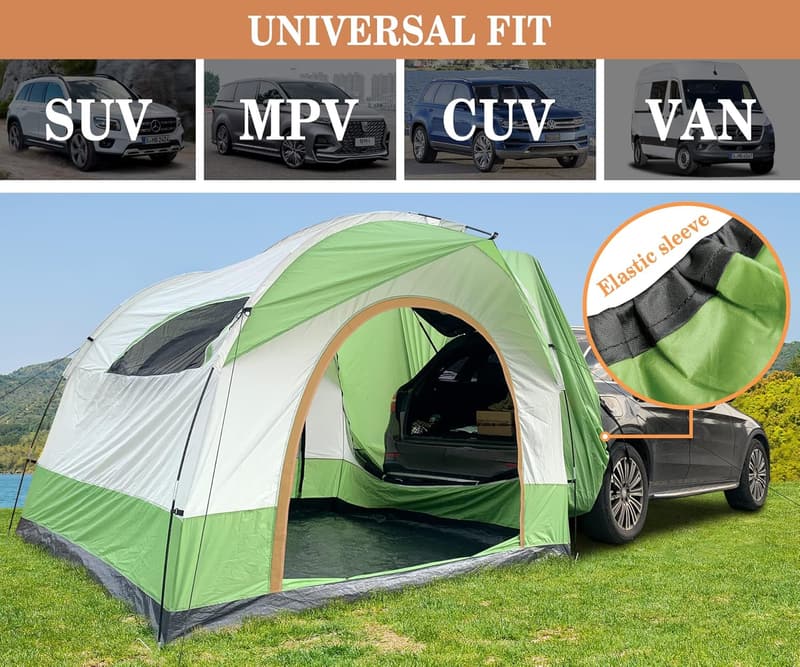 Universal SUV Camping Tent for 6 People with Rainfly & Poles