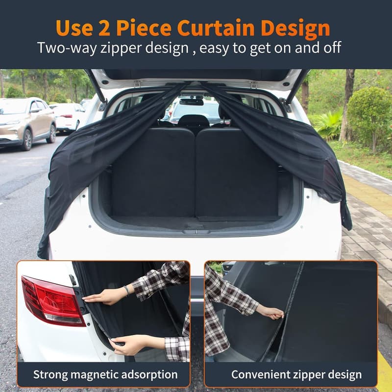 SUV Tailgate Mesh Screen - Magnetic Camping Tent Accessory
