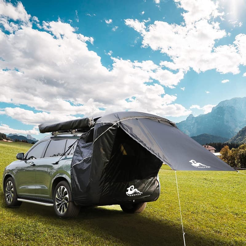 SUV Tailgate Tent with Awning - Waterproof Camping Sun Shelter