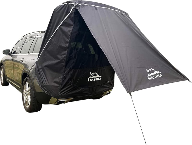 SUV Camping Tent Awning with Waterproof Screen Net - Black