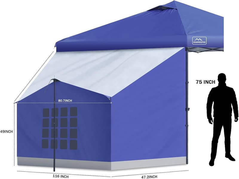 10' x 10' Canopy Side Tent - Easy Setup Gazebo (Blue)
