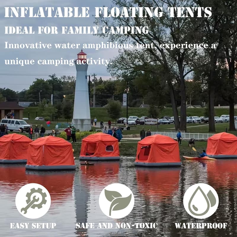 Inflatable Floating Tent for Camping & Fishing on Calm Waters