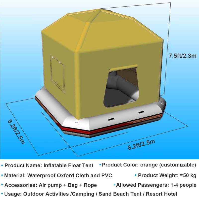 Inflatable Floating Camping Tent for Lake and Pool Adventures