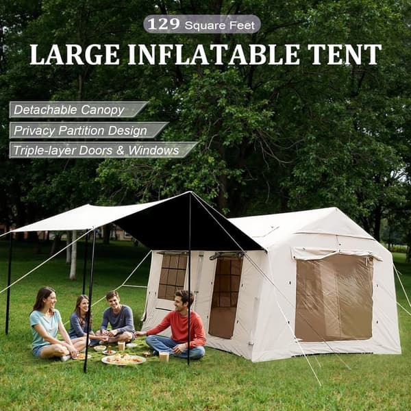 Large Inflatable Camping Tent for 10-12 People - 4 Season