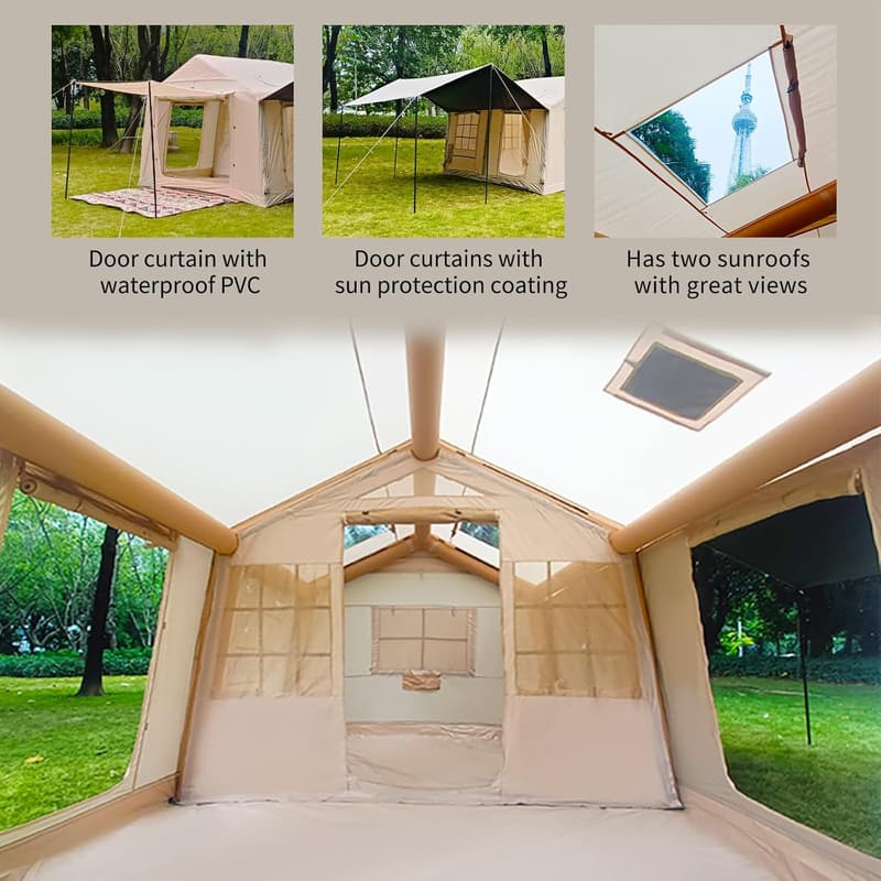 Large Inflatable Camping Tent for 10-12 People - 4 Season