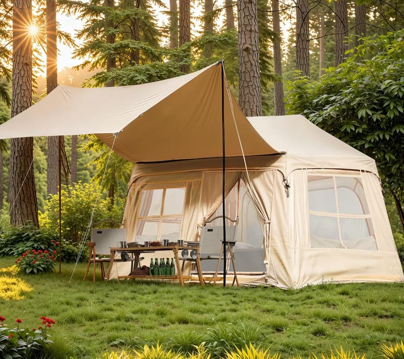 Inflatable Camping Tent for 2-8 People - Easy Setup & Water-Resistant