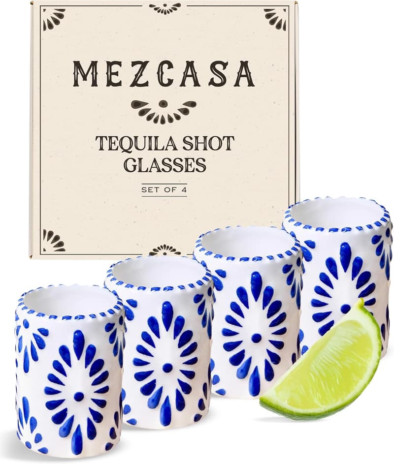Handmade Talavera Ceramic Shot Glasses - Set of 4