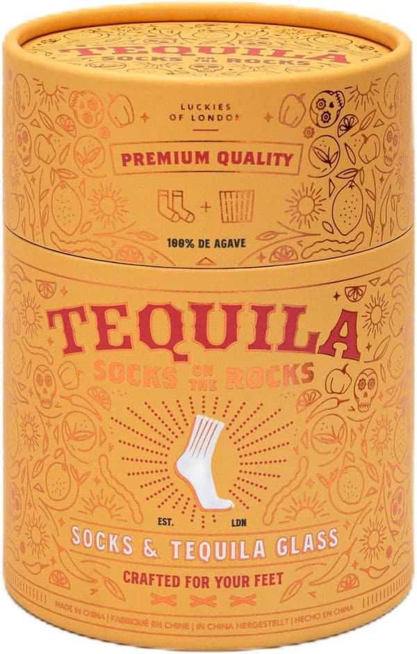 Tequila Lover's Gift Set: Glass & Novelty Socks