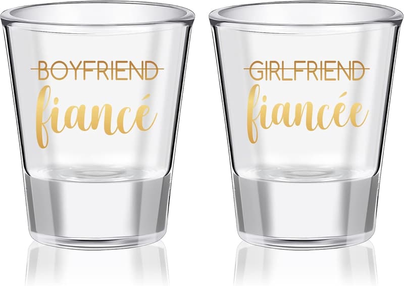 Engagement Gift Set: His and Hers Shot Glasses for Couples