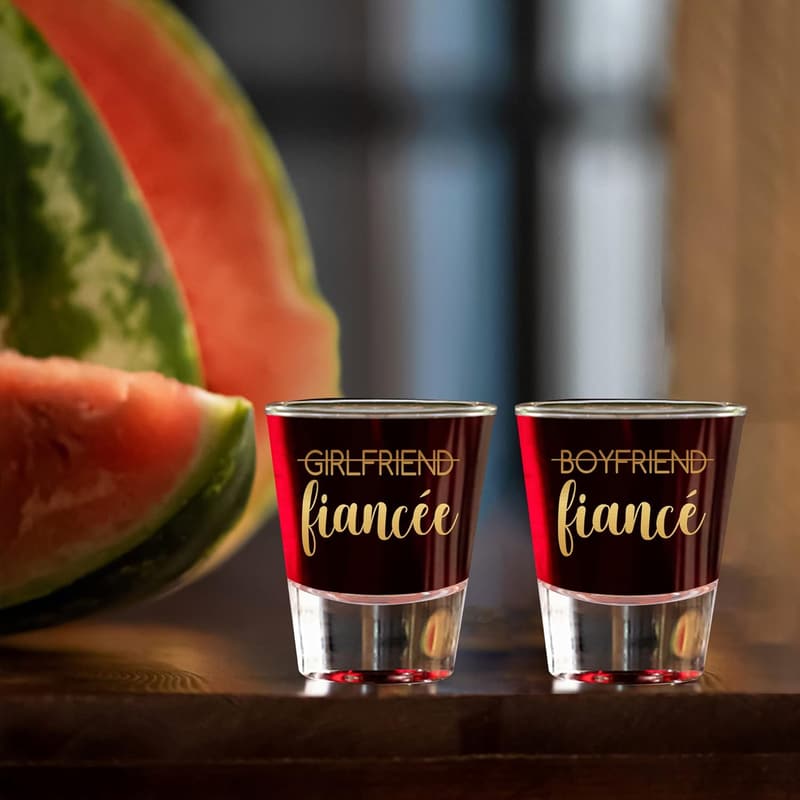 Engagement Gift Set: His and Hers Shot Glasses for Couples