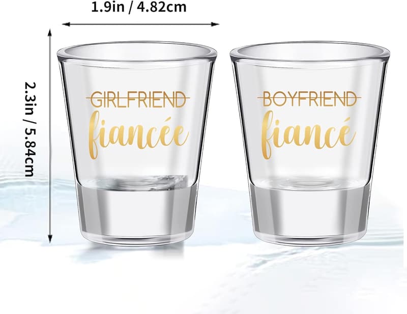 Engagement Gift Set: His and Hers Shot Glasses for Couples